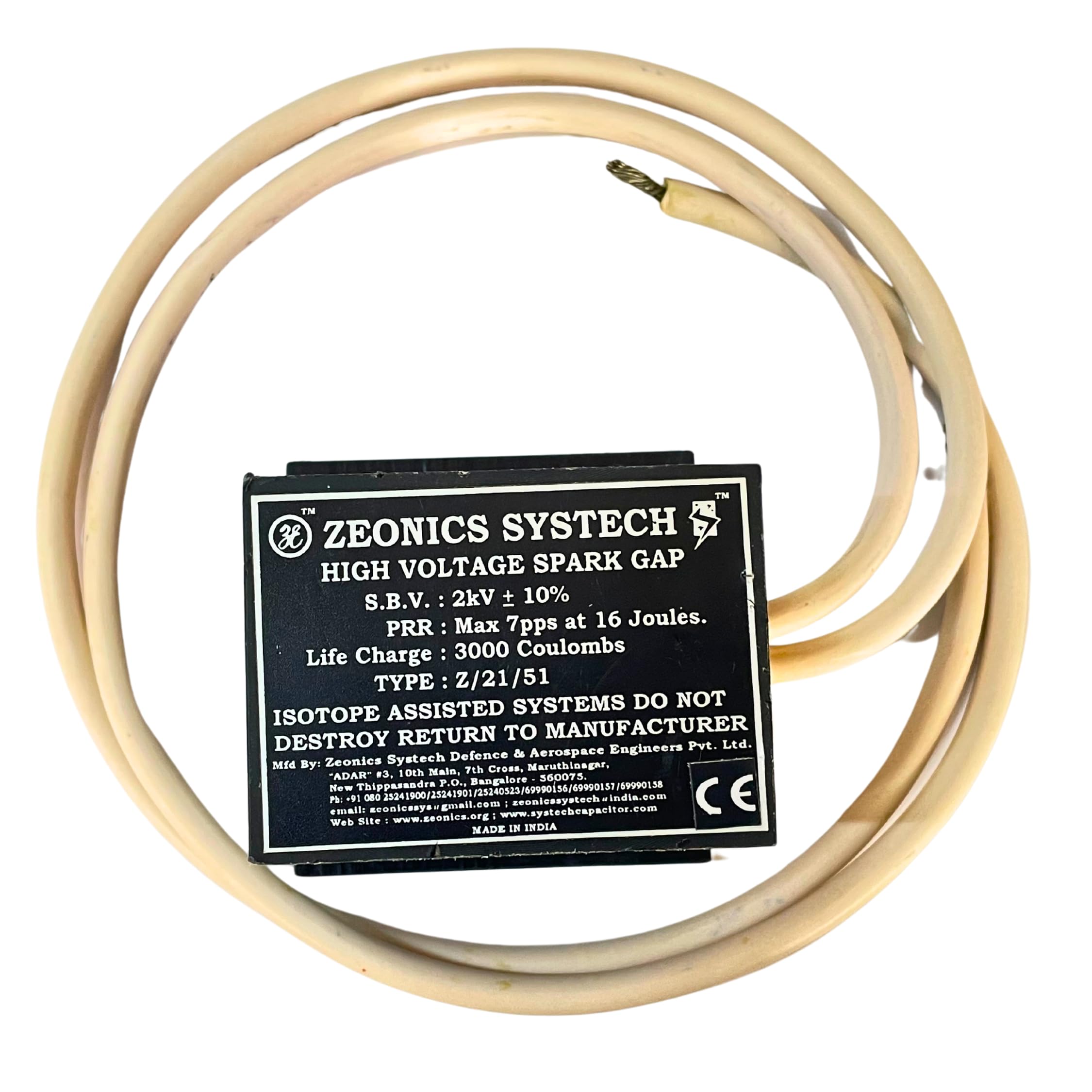 S.GAP Zeonics Systech Hermetically Sealed 2 Electrode Spark Gap : Amazon